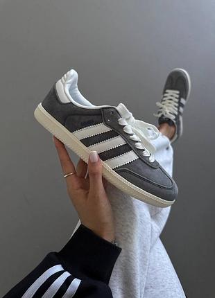 Кеди adidas samba grey suede / white sole     розпродаж sale