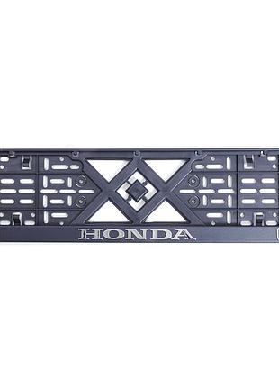 Рамка номера honda "защелка" 3d надпись хромированный (полиппер./гибкий морозостойкий)