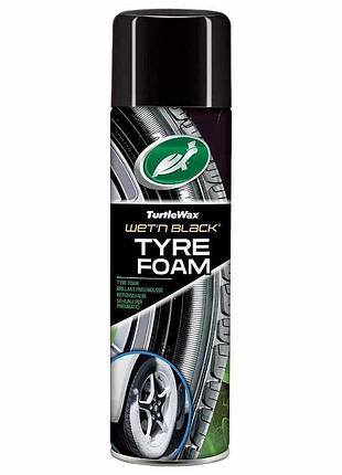 Очищувач-чорніння гуми спрей 500ml (пінний) turtle wax hybrid solutions wet-n-black 53180