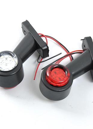 Габарит "рожки" косой 8см 12/24v красный+белый 6+6led "yasa"mini (2шт)