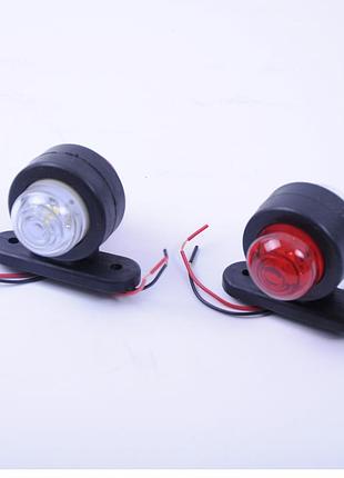 Габарит "рожка" прямой 5см 12/24v красный+белый 3+3led "thoc auto" тн-300 (1шт)