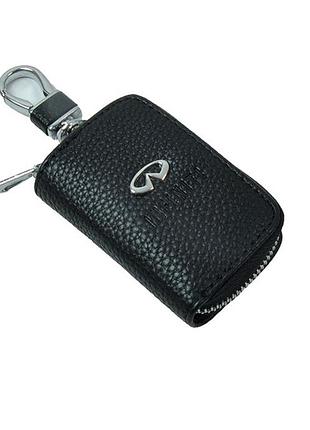 Чохол для ключів з карабіном infiniti (шкіра)
