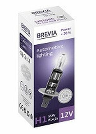 Лампа 12v h1 55w + 30% "brevia" (1шт) (12010pc) (10шт/уп)