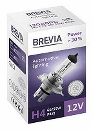 Лампа 12v h4 60/55w + 30% "brevia" (1шт) (12040pc) (10шт/уп)