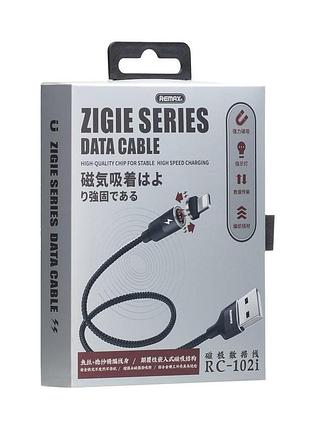 Кабель usb для iphone remax rc-102i 3a/1m магнитный