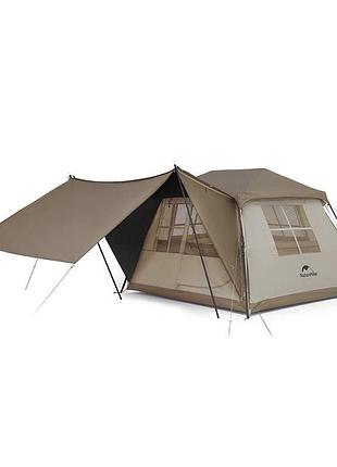 Намет з навісом naturehike village cnk2300zp021, коричневий великий