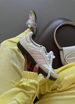 Кеды adidas samba white / light pink premium разграждающий sale