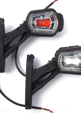 Габарит "ріжки" косий 13см 12/24v червоний+білий+жовтий 1+1+2led "kir" л-156 (2шт/уп)