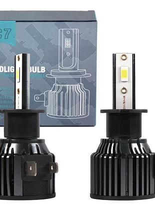 Лампа led h3 радіатор+кулер 60w/9600lm/6000k 3570 chip ip65/9-32v "c7" 12 міс.гарантія