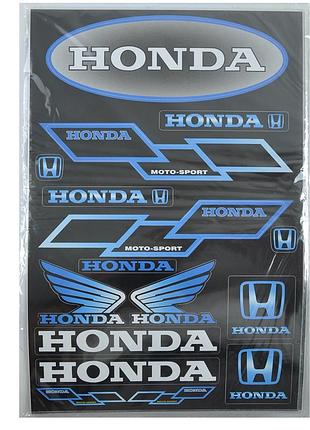 Наліпка мото "honda" (31x21) синя