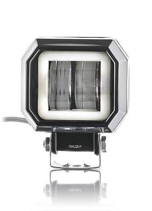 Фара-led квадрат 20w (10w*2) 10-30v 85*75*50mm ближнє світло (1шт) (f-20w) білий обід