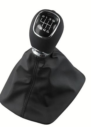 Ручка кпп с чехлом skoda octavia ii (04-11) кожа (r6 speed) new style fxskd-26/6