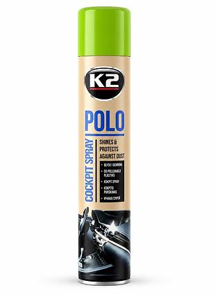 Полироль торпеды спрей 750ml "k2" polo green apple (зеленое яблоко) k4071(12шт/ящ)