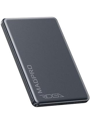 Мобильная батарея ridea rp-m5 magpro qc/pd 20w, qi 15w with magnetic 5000mah серый
