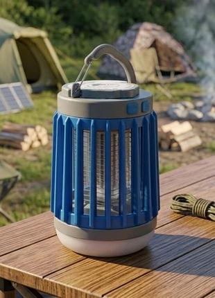 Кемпинговый фонарь аккумуляторный от насекомых и комаров 2 в 1 powermaster w851 синий