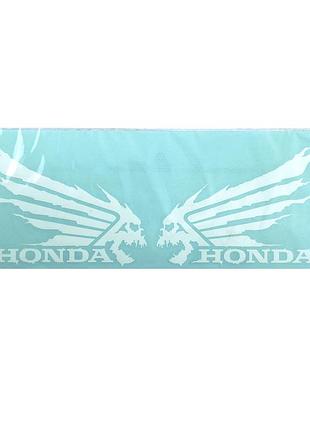 Наклейка плотерная "honda" в виде черепа 32х10см белая (2 шт)