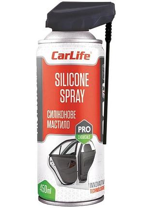 Смазка силиконовая спрей 450ml "carlife"(с аппликатором) cf455 (24шт/ящ)