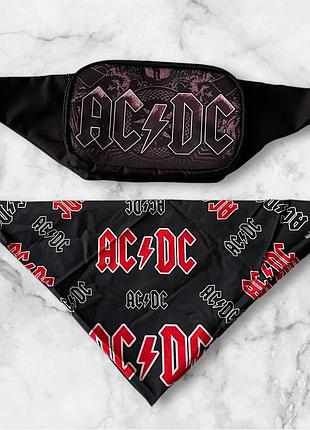 Сумка-бананка і бандана рок- гурту ac/dc
