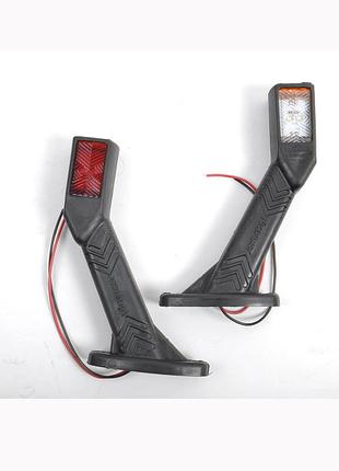 Габарит "ріжки" косий 19см 12/24v червоний+білий+жовтий 2+2+4led yp-144 (2шт)