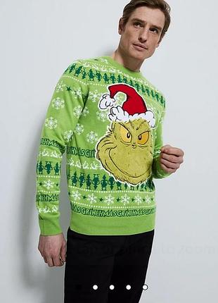 Мегаклассный свитер в новогодний принт grinch george