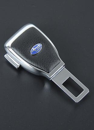 Заглушка ременя безпеки метал "subaru" (1шт) цинк.сплав + шкіра + вхід під ремінь (№5)