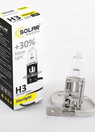 Лампа 12v h3 55w + 30% starlight "solar"(1203) (1шт/уп.)