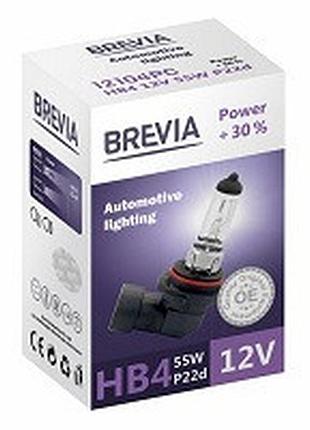 Лампа 12v hb4 55w + 30% "brevia" (1шт) (12104pc) (10шт/уп)
