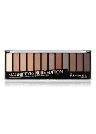 Rimmel magnif’ eyes 001 nude edition палитра теней тени для век