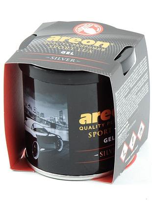 Освежитель гель консерва 80gr - "areon" - gel - sport lux - silver (серебро) упак/тест (12шт/уп.)