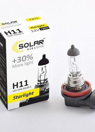 Лампа 12v_h11 55w + 30% starlight "solar" (1шт) (1211) (10шт/уп)