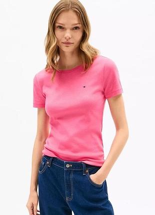 Футболка рожева бавовняна жіноча tommy hilfiger
