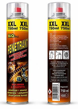 Смазка молибденово-графитное аэрозоль 750ml penetrant"bio-line"/ для резьб. соединений (жидкий ключ)