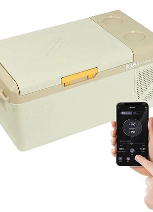 Холодильник 16л 12/24/220v 45w компрессорный bluetooth"brevia" 22140