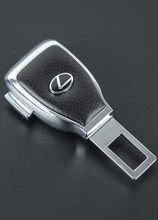 Заглушка ременя безпеки метал "lexus" (1шт) цинк.сплав + шкіра + вхід під ремінь (№5)