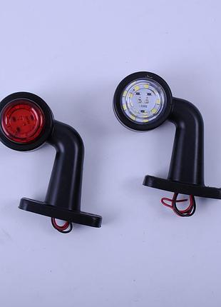 Габарит "рожки" кривый 8см 12/24v красный+белый 12 диодов 12/24v fr0103 fplas (2шт.)