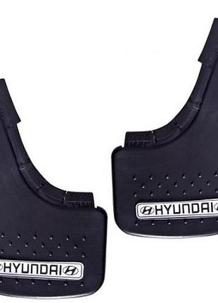 Брызговики малые "hyundai" серебренн. надпись + мягкий бриз-к с выдавлен. шипами "элегант"(2шт)