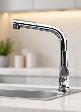 Кран/змішувач faucet cr-8428 багатофункціональний метал / змішувач кухонний з висувною лійкою, хром / висувний кухонний змішувач з нержавіючої сталі
