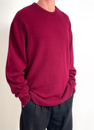 Мужской свитер 100% кашемир cashmere collection l-xl малиновый цвет