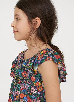 Топ h&m цветочная легкая блуза девочке 164 на 13/14 лет