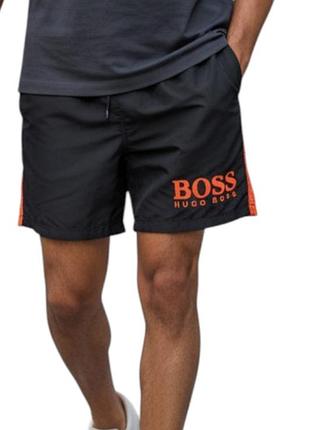 Шорти для плавання hugo boss чоловічі чорні з big logo оригінал