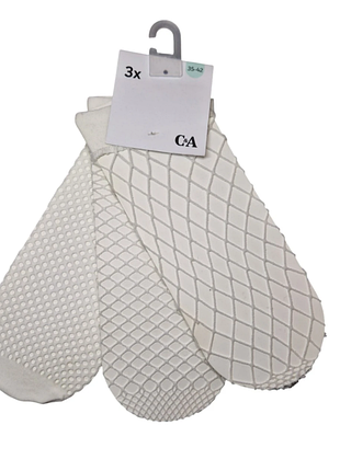 Носки сетка белые 35-42 c&amp;a, 3 пары