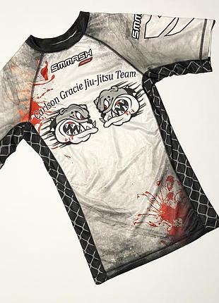 Чоловічий спортивний рашгард із коротким рукавом smmash carlson gracie jiu-jitsu team