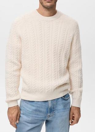 Свитер massimo dutti m-l шерсть и кашемир кремовый цвет