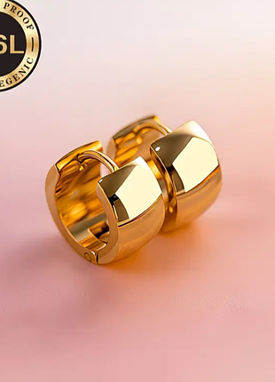 Серьги-кольца из нержавеющей стали 316l ✨ цвет золота