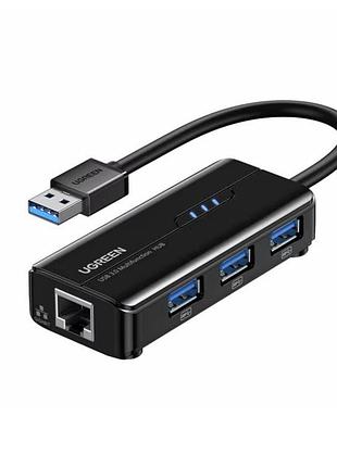 Usb-хаб ugreen 3×usb 3.0 + gigabit ethernet 1000 mbps (usb 3.0 lan адаптер)