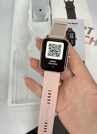 Смарт часы idw19 женский розовый новый, фитнес трекер, bluetooth, veryfit