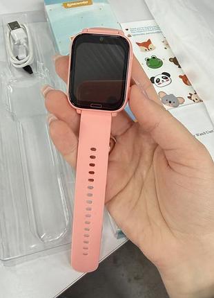 Детские смарт часы 4g с gps, камерой и играми kids smart watch (розовый)