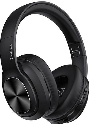 Бездротові навушники tuneflux t6 bluetooth 5.3 накладні hifi з мікрофоном до 80 год роботи чорні
