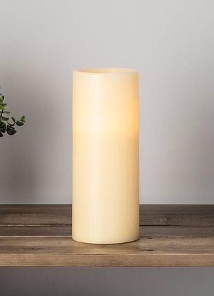 Свічка led декоративна lights4fun hurricane candle кремова, безпечне тепле світло