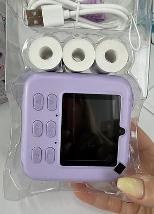 Детская камера моментальной печати instant print camera фотоаппарат с термопечатью (3 рулона бумаги)